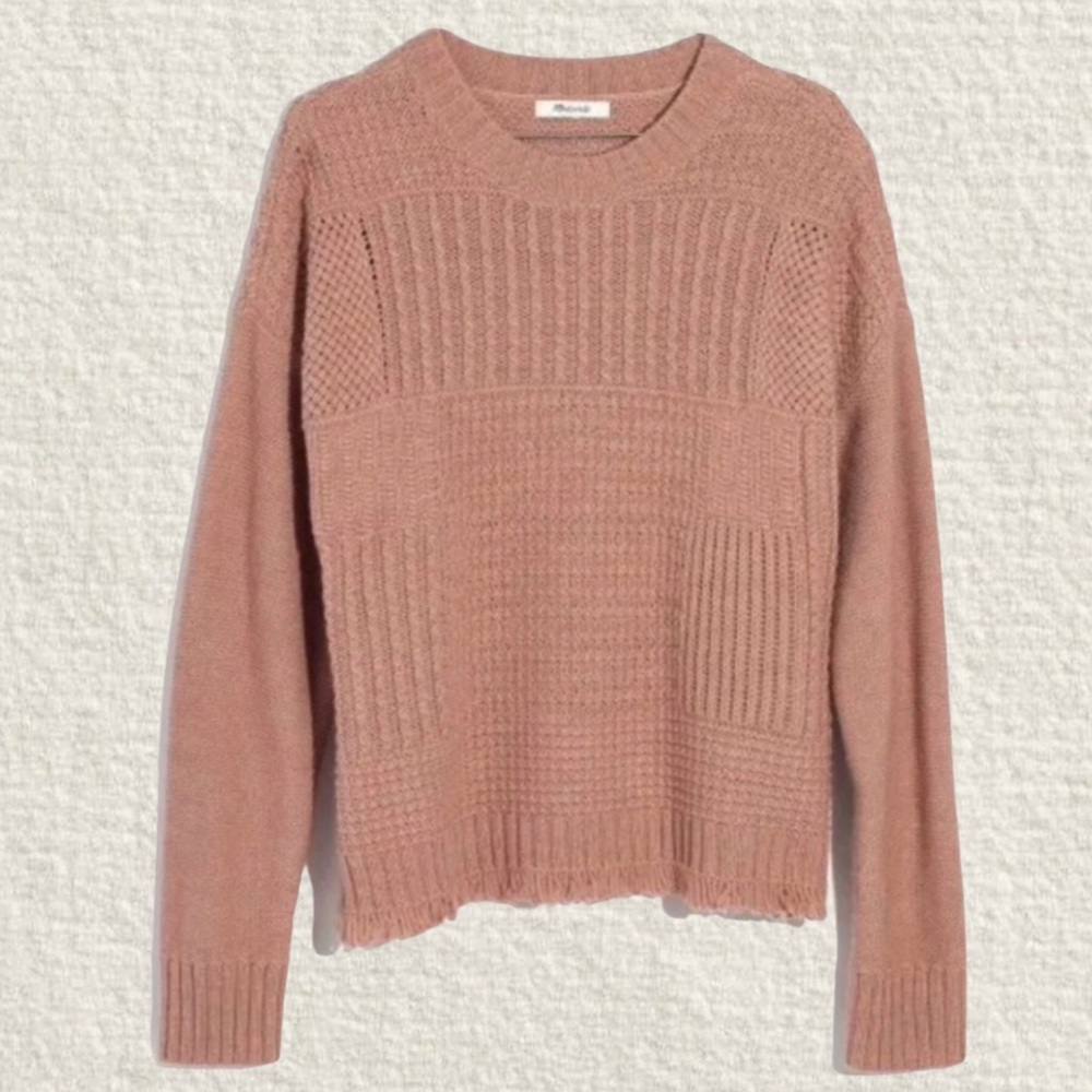 Madewell Stitchmix Crewneck Textured Knit Sweater
